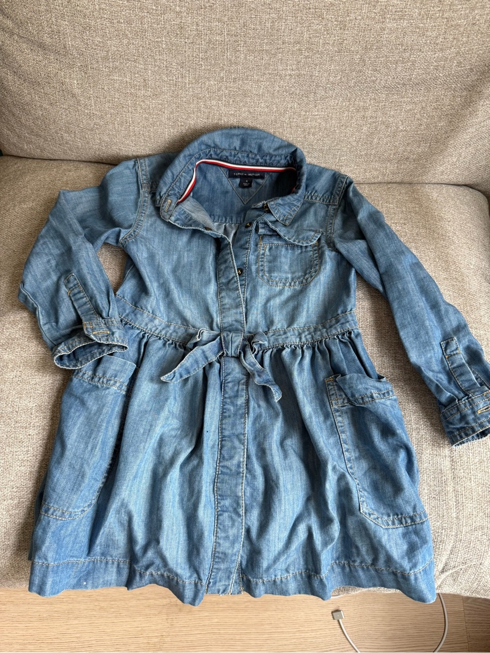 Tommy Hilfiger Girls' Blue Denim Dress Jacket